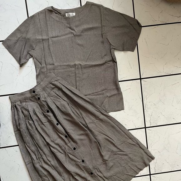 Vintage Rafaella houndstooth skirt set - Picture 2 of 12